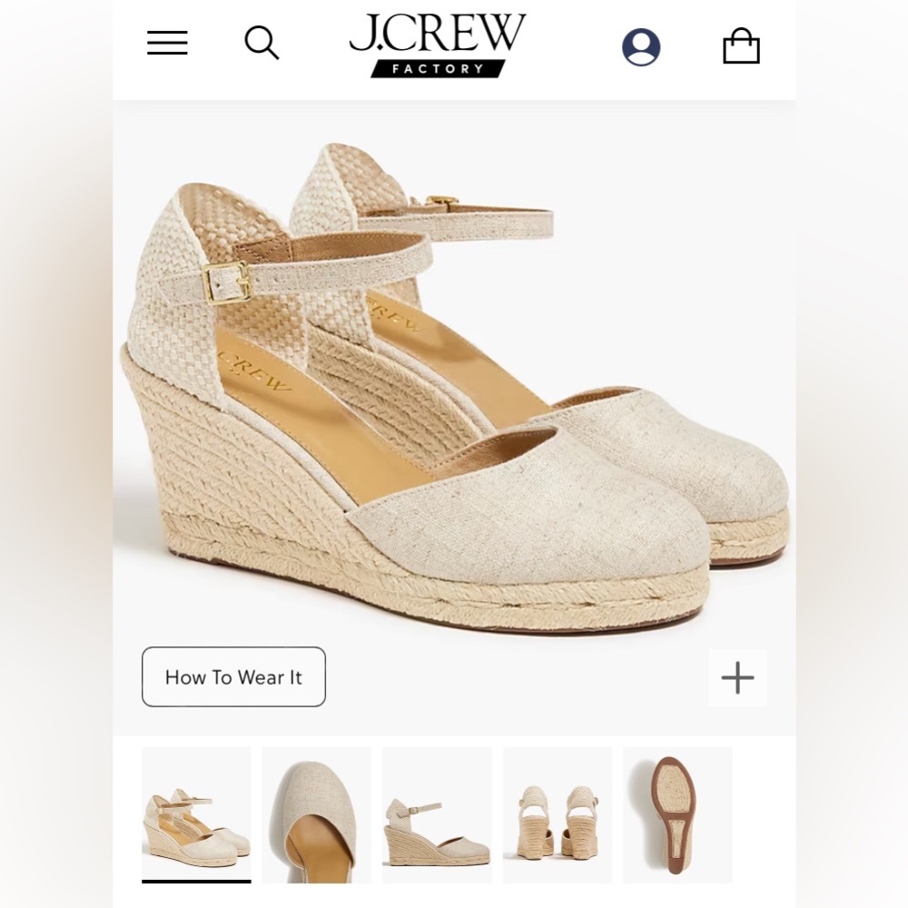 NIB J.Crew Factory ankle strap espadrilles sandals size 7.5